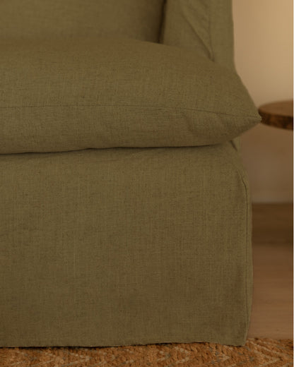 Sofá Castell fondo medio de algodón y lino desenfundable 2-3 plazas