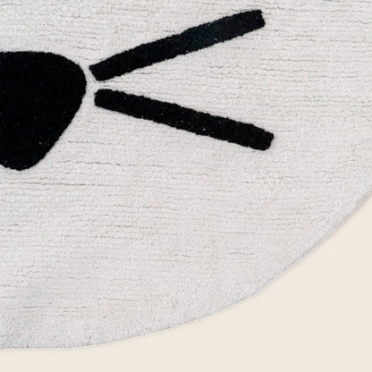 Alfombra Infantil 100% Algodón Blanco y Negro (100cm) Cat