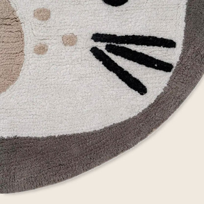 Alfombra lavadora,  Infantil 100% Algodón Gris (100cm) Rabbit