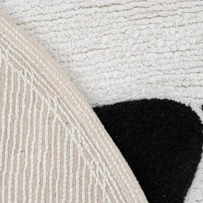 Alfombra Infantil 100% Algodón Blanco y Negro (100cm) Cat