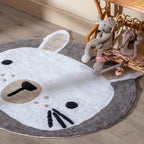 Alfombra lavadora,  Infantil 100% Algodón Gris (100cm) Rabbit