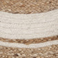 Alfombra Redonda de Yute Natural Blanca, 120 cms.