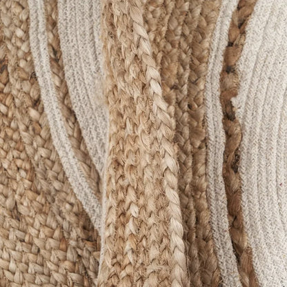 Alfombra Redonda de Yute Natural Blanca, 120 cms.