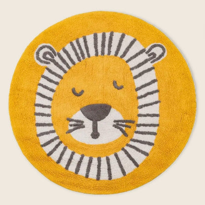 Alfombra lavadora, Infantil 100% Algodón Amarilla (100cm) León