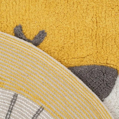 Alfombra lavadora, Infantil 100% Algodón Amarilla (100cm) León