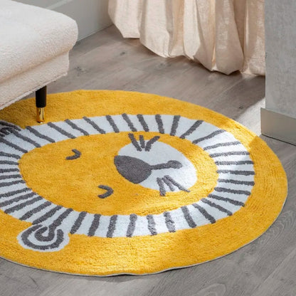 Alfombra lavadora, Infantil 100% Algodón Amarilla (100cm) León