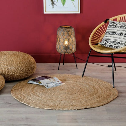 Alfombra Redonda de Yute 100% Natural , 100 cms.