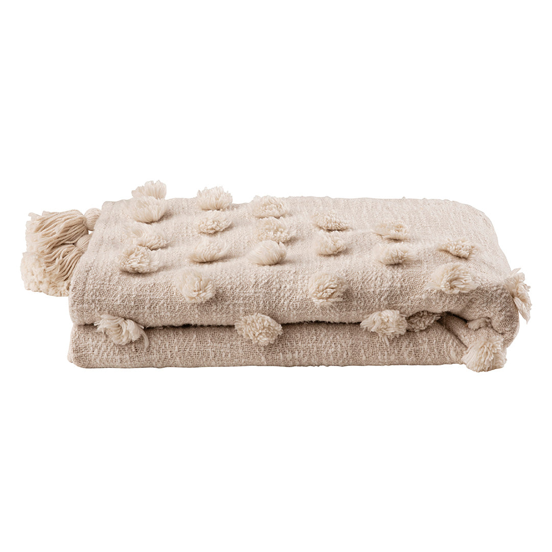 Manta Lia Throw 100% algodón natural 130x170cm