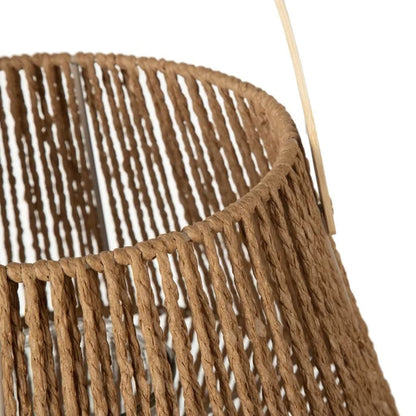 Farol Portavelas de Fibra Natural