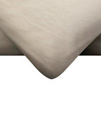 Set funda nórdica y 2 fundas de almohada de algodón y lino beige 240 x 260 cm