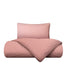 Set funda nórdica y 2 fundas de almohada de algodón y lino rosa 240 x 260 cm