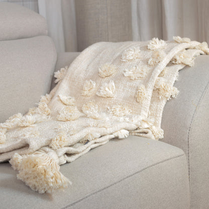 Manta Lia Throw 100% algodón natural 130x170cm